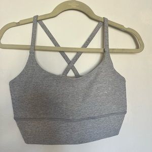 VUORI LONG LINE ELEVATION BRA- LIGHT GREY